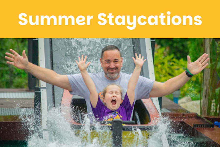 Dad and daughter in Splash Lagoon