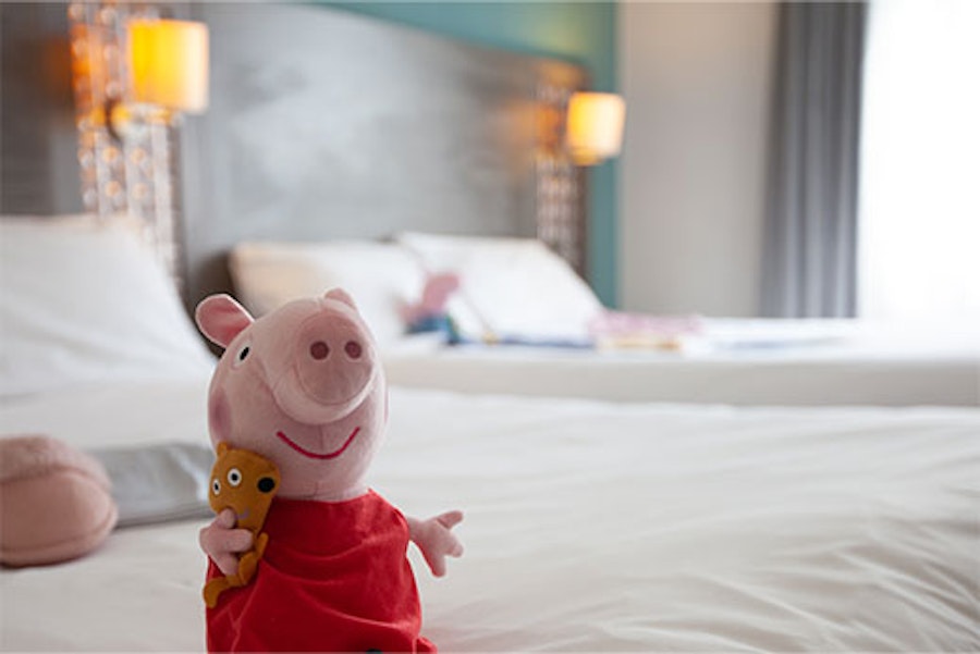 Hotel room with Peppa Pig soft toy